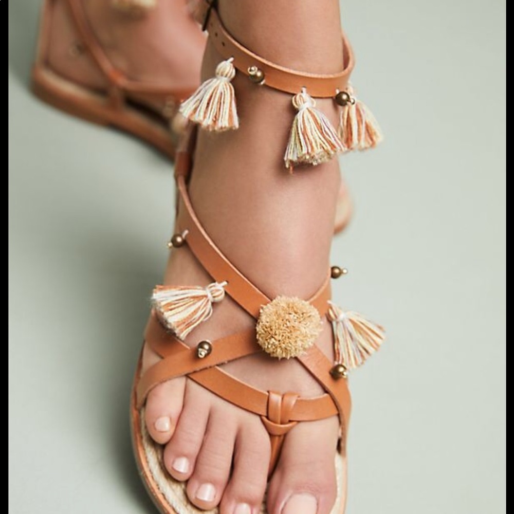 ★ Soludos x Anthropologie Leather Tassel Sandals ★